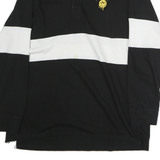 CORNERSTORE BODEGA Mens Black & White Smiley Long Sleeve Cotton Polo Shirt L