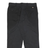 DICKIES Mens Black Regular Fit Straight Trousers W36 L29 Cotton Blend Zip