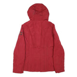 CALVIN KLEIN Womens Red Jacket S Polyester Blend Zip Hooded Plain Casual