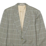 BOSS HUGO BOSS Mens Black & Beige Check Wool Blazer Jacket L Woven Classic