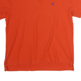 CHAPS Mens Orange Short Sleeve Plain XL Cotton Polo Shirt Casual Classic