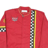 DISNEYWORLDWIDE Womens Red Cars Land Racing Zip Jacket L Polyester Blend