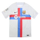NIKE Mens White Barcelona Football Shirt S Short Sleeve Crew Neck Pedri 8
