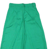 ELA Womens Linen Blend Green Relaxed Wide-Leg Trousers W26 L19 Summer Comfort
