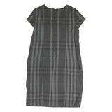 BURBERRY BRIT Womens Grey Check Day Dress Polyester Short Sleeve UK 12