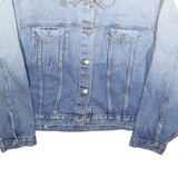 WATCH LA Womens Blue Cotton Denim Jacket 3XL Classic Button Closure Casual