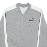 PUMA Mens Grey & White Zip Jacket L Cotton Blend Plain Sportswear Casual