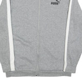 PUMA Mens Grey & White Zip Jacket L Cotton Blend Plain Sportswear Casual