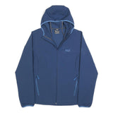 JACK WOLFSKIN Womens Blue Outdoor Jacket UK 18 Polyester Blend Hooded Zip