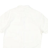WOODY'S Mens White Shirt L Cotton Blend Casual Short Sleeve Button