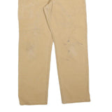 CARHARTT Mens Beige Relaxed Straight Trousers W32 L30 Cotton Blend Workwear Zip