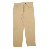 CARHARTT Mens Beige Relaxed Straight Trousers W32 L30 Cotton Blend Workwear Zip