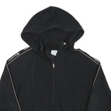 CHAMPION Womens Black Full Zip Hoodie M Logo Tape Casual Streetwear