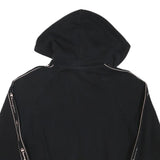 CHAMPION Womens Black Full Zip Hoodie M Logo Tape Casual Streetwear