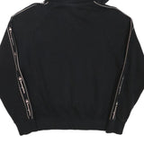 CHAMPION Womens Black Full Zip Hoodie M Logo Tape Casual Streetwear