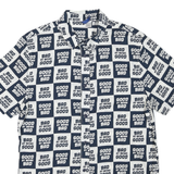 DIVIDED Mens Black & White Graphic Print Shirt M Cotton Blend Checkerboard
