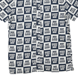 DIVIDED Mens Black & White Graphic Print Shirt M Cotton Blend Checkerboard