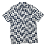 DIVIDED Mens Black & White Graphic Print Shirt M Cotton Blend Checkerboard
