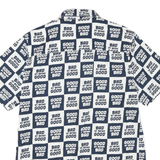 DIVIDED Mens Black & White Graphic Print Shirt M Cotton Blend Checkerboard