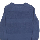 FAT FACE Womens Blue Patterned Jumper Crew Neck Basic Knit UK 8 Cotton Blend