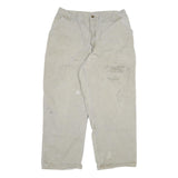 CARHARTT Mens Relaxed Beige Denim W32 L27 Workwear Zip Closure Jeans