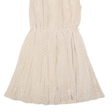 Womens Beige & Black Polka Dot Sleeveless Day Dress Polyester Blend S Shirt