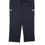 Mens Navy Relaxed Fit Polyester Blend Workwear Zip Trousers W34 L33