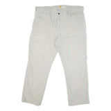 CARHARTT Mens Cotton Blend Cream Regular Fit Straight Leg Trousers W40 L27