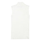 TAHARI Womens White Sleeveless Roll Neck Top M Cotton Blend Elegant Basics
