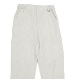 RODEO Womens Regular White Trousers W28 L32 Polyester Blend Zip Casual Pocketed