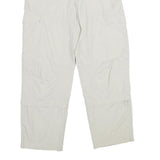 RODEO Womens Regular White Trousers W28 L32 Polyester Blend Zip Casual Pocketed