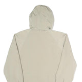 NAUTICA Womens Beige Polyester Hooded Zip Jacket L Plain Long Sleeve Casual