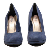 TAMARIS Court Heels Blue Synthetic Womens UK 5