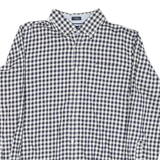 TOMMY HILFIGER Mens Blue & White Check Shirt M Long Sleeve Button Collar Casual