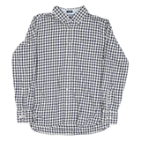 TOMMY HILFIGER Mens Blue & White Check Shirt M Long Sleeve Button Collar Casual