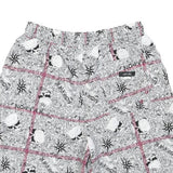 Mens Shorts White Black Patterned L W30 Casual Summer Drawstring Waist