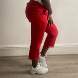 Moschino Cropped Trousers - 36W UK 14 Red Cotton Blend