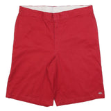DICKIES Mens Red Casual Shorts 2XL W44 Cotton Blend Comfortable Durable