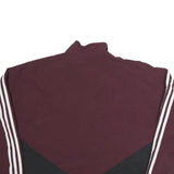 ADIDAS Womens Maroon & Black Track Jacket UK 18 Polyester Zip Sportswear
