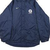 NIKE Mens Blue & Navy Lacrosse Outdoor Jacket S Polyester Blend Relaxed Fit Zip