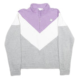 FILA Womens Purple & White & Grey Sweatshirt Pullover XL Half Zip Casual Sports