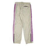KAPPA Womens Joggers Beige & Violet Logo Slim Tapered M W32 L29 Nylon Track