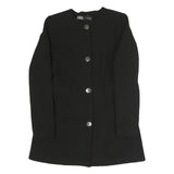ZARA Womens Black Jacket S Polyester Blend Button Plain Formal Stylish