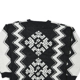 SWEET BABY JANE Womens Black & White Patterned Jumper Crew Neck Basic Knit M