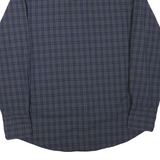 WRANGLER Mens Blue & Brown Check Shirt L Long Sleeve Button Cotton Blend