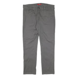 GUESS Mens Cotton Blend Grey Slim Straight Trousers W36 L30 Casual Smart Zip
