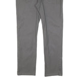 GUESS Mens Cotton Blend Grey Slim Straight Trousers W36 L30 Casual Smart Zip