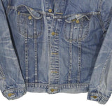 LEE Womens Blue Denim Jacket L Cotton Blend Button Closure Casual Outerwear