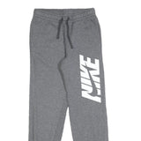 NIKE Mens Joggers Grey S W26 L31 Cotton Blend Logo Print Slim Fit Tapered