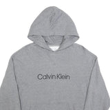 CALVIN KLEIN Womens Grey Hoodie XS Cotton Blend Casual Pullover Sweatshirt
